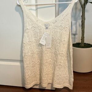 a new day White Lace Tank Top